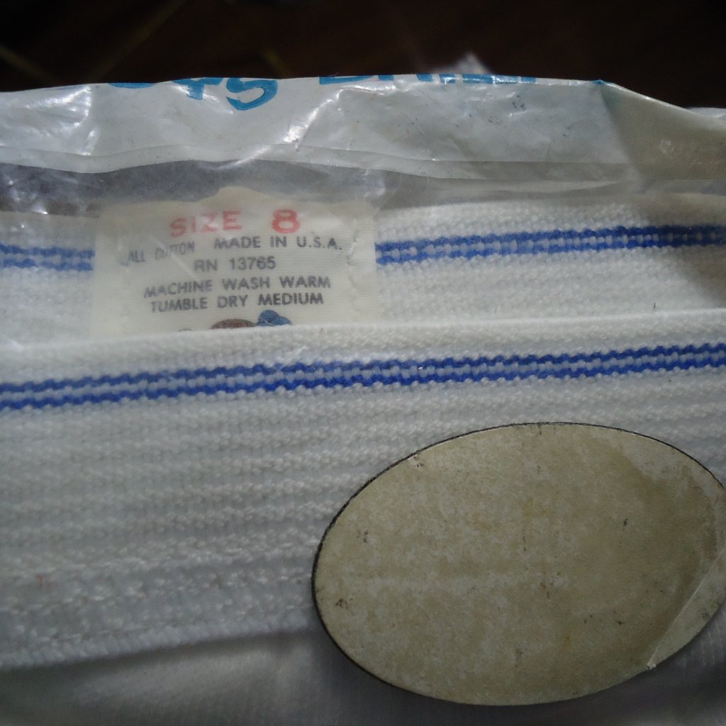 Nos Fruit Of The Loom White Cotton Briefs Sz 8 Double Blue Stripe Band 1978 Usa